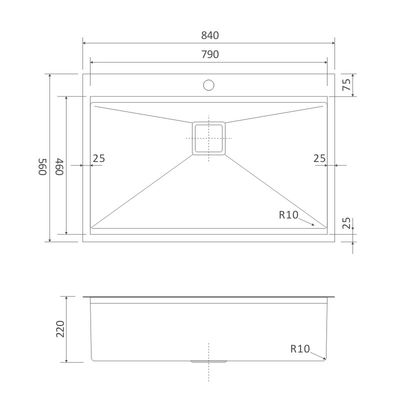 33' Topmount Stainless Steel Sink